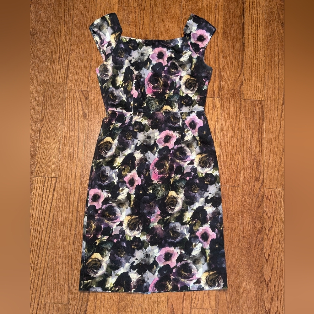 Milly of New York floral print cotton sleeveless sheath dress size 6
